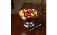 Dessert Bowl with Fork Low Foot Stainless Steel Pedestal Bowl Compact Serving Dish for Hosts