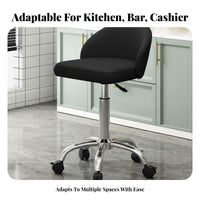 Padded Seat Adjustable Rolling Stool Ergonomic Back Support Swivel Stool with Backrest Locking Casters Seating Furniture Heavy Duty for Commercial Personnel, Professionals, Kitchen, Not Includedice, Reception Area, Workshop