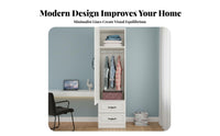 Space-Saving Single Door Wardrobe Modern Minimalist Design Narrow Storage Cabinet Large Capacity Unrestricted Standing Closet Cabinet Moisture-Proof for Apartment Dwellers, Homeowners, Small Areas, Balcony, Living Room, Home Office