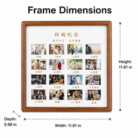 Personalised Wedding Anniversary Photo Frame, Handmade Wooden Photo Frame with Glass Cover, Custom Engraved Gift for Couples, Wall Mount Display