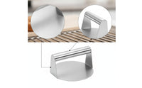 Stainless Steel Meat Press with Handle Flat Bottom Burger Press Compact Steak Weight Heavy-Duty for Outdoor Grilling