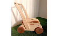 Learn to Walk Toy Smooth Polished Edges Wooden Infant Push Cart Anti-Tipping Design Young Child Push Cart for Infants 6-18 Months