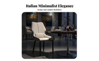 Italian design Upholstered Side Chair Minimalist Design Curved Backrest Chair Padded Seat Dining Seating adaptable Use for Restaurant Owners, Interior Designers, Homeowners, Living Room, Kitchen