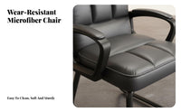 Thick Cushion High-Back Sled Base Seat Stable Framework Sled Base Armchair Ergonomic Design Computer Chair Adjustable Headrest for Executives, Telecommuting Workers, Students, Reception Area, Study Room