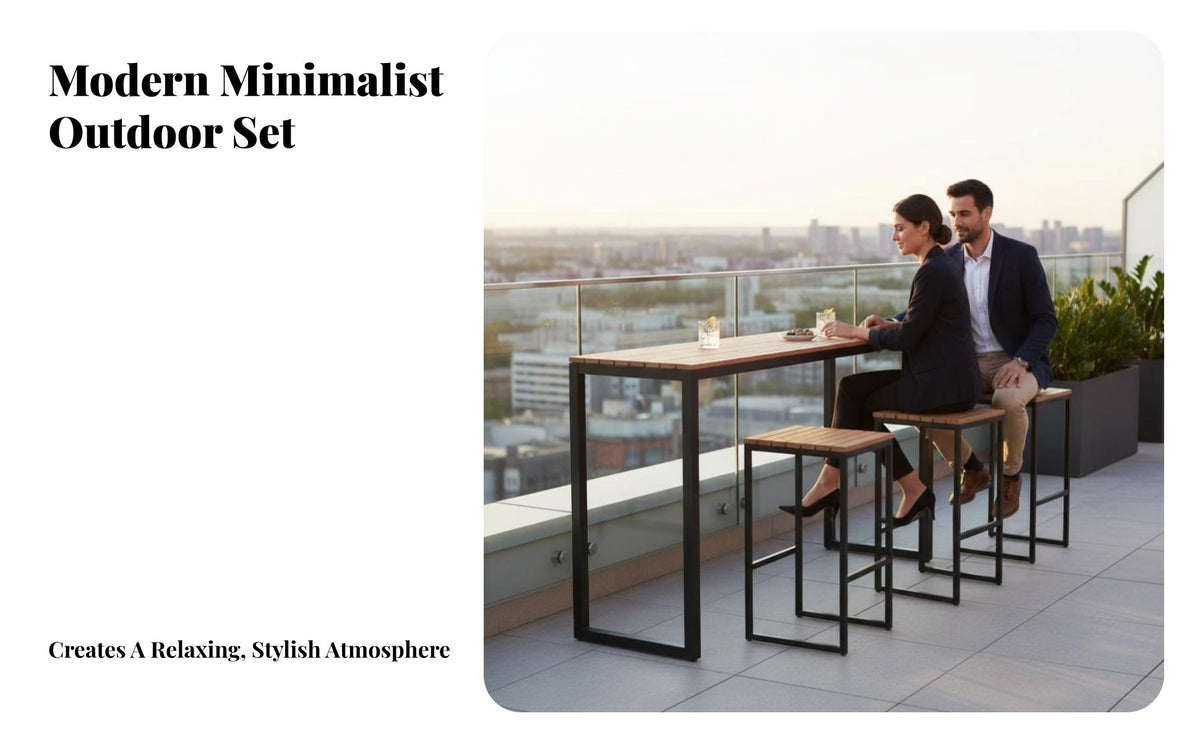 Waterproof Narrow High-Top Table Sun-Proof Outdoor Furniture Weather-Resistant for Apartment Dwellers, Entertainers, Balcony, By the Window, Hotel, Outdoors