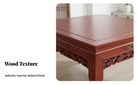 Mortise and Tenon Joinery Farmhouse Dinner Table Classic Design Traditional Carved Table Sturdy Construction Household Furniture Heavy-Duty Build for Restaurant Owners, Apartment Dwellers, Dining Room, Kitchen, Cafe, Breakfast Nook