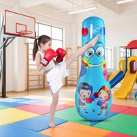 Inflatable Striking Column 125 Cm Inflatable Punching Bag Quick Setup Freestanding Punch Bag for Kids, Children, Playroom, Living Room, Home Gym