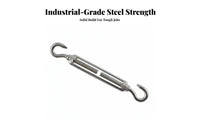 Turnbuckle Rustproof Wire Rope Tensioner Weatherproof for Shade Sail Installation, Deck Railing, Clothesline Tightening