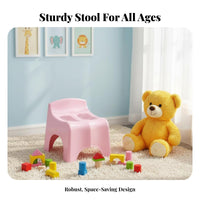 Portable Low Stool long-lasting Plastic Step Stool Stackable Design for Home, Bedroom
