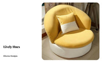 Removable and Washable Cover Upholstered Round Armchair Modern Design Upholstered Contoured Seat Comfortable Cushion Lounge Chair Breathable Upholstery for Adults, Students, Homeowners, Bedroom, Study Room, Reading Nook, Home Detachice