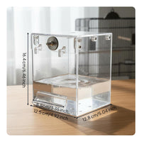 Transparent Bird Bath Box Suction Cup Mount Parakeet Bath Tub Portable Pet Accessory Long-Lasting for Small Birds