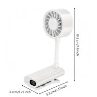 USB Clip-Mounted Fan Flexible Neck with Digital Display Home Appliance for Table Edge, Bedside