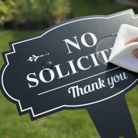 No Soliciting Sign with Stake Weatherproof No Soliciting Sign Decorative