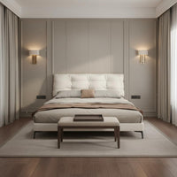 Cumulus Bed Frame Soft Padded Headboard Upholstered Foundation Bed Light Elegant Design
