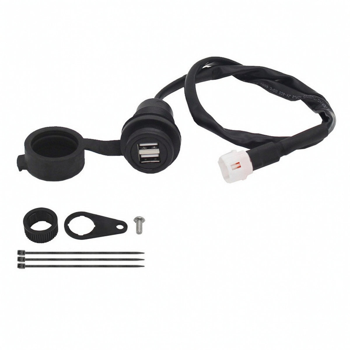 Motorcycle USB Charging Socket Compact Charging Port with Shielded Cap Weather-Resistant Motorcycle with Voltmeter for Long-Distance Riders