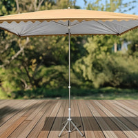Rectangular Patio Umbrella Height-Adjustable Outdoor Umbrella with Border Telescopic for Homeowners, Vendors, Garden