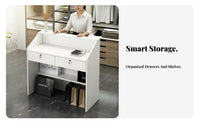 Compact Design Small Currency Ier Desk Sturdy Construction Retail Checkout Counter Easy to Clean Small Currency Ier Table Scratch Resistant for Receptionists, Business Owners, Office Reception, Boutique, Medical Office, Restaurant