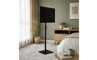 Floor TV Stand with Mount No-Drill TV Stand with VESA Mount Adjustable Height Tilting for Renters, Rental Apartment, Bedroom
