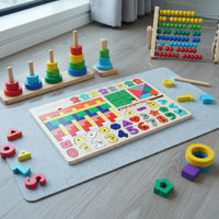 Spatial Awareness Wooden Tangram Game Fine Movement Skills Wooden Tangram Set Child-Centered Approach Multifunction Learning Game Safe Sanded Wood for Preschool, Kindergarten