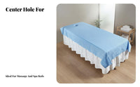 Soft & Comfortable Massage Table Sheet with Face Hole Breathable Spa Bed Cover with Face Hole Machine Washable for Estheticians, Health Club