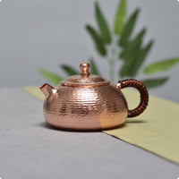 Hammered Copper Teapot Thickened Side Handle Teapot Sturdy Tea Kettle for Collectors