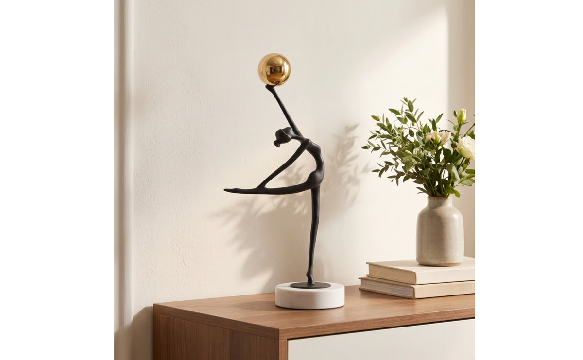 Ballet Dancer Figurine with Base Modern Ballet Sculpture Minimalist for Entryway