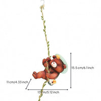 Sculpted Hanging Bear Ornament Textured Resin Bear Ornament Whimsical Outdoor Decor Hook Hanging for Tree, Courtyard, Wall