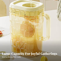 Wide Mouth Design Cold Water Pitcher Lid with Strainer Large Capacity Juice Jug Leak-Proof-Clear Spout for Families, Party Hosts