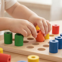Color Insert Pillar Toy Preschool Wooden Sorting Board Geometric for Classroom