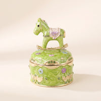 Horse Trinket Box Embossed Jewelry Box with Horse Decorative Gift for Dresser, Vanity