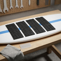 4 Pieces Black Surfboard Anti-Slip Mat Geometric-patternPattern Surfboard Traction Pad Textured Board-Riding Grip Strips Rectangular
