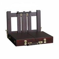 Beech Wood Tabletop Floor Easel Box Storage Compartments Wooden Easel Box Non-Slip Feet for Outdoor Sketching, Studio