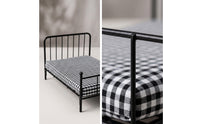 1:12 Scale Bed Metal Dollhouse Bed with Mattress Furniture for Diorama