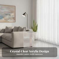 Transparent Design 2-Tier Clear highlight Table Modern design 2-Tier Clear Table Space-Saving Nightstand Easy to Clean for Apartment Dwellers, property owners, Living Room, Bedroom, Corner, Office