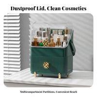 Portable Cosmetic Case with Lid Large Capacity Multi-Compartment cosmetic Box