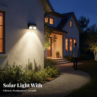 Waterproof Solar Motion Sensor Wall Light Energy Saving Outdoor Solar Wall Light Easy Installation for Garden, Pathway, Garage