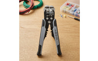 Wire Stripper and Crimping Tool Spring-Loaded Wire Stripper with Crimper Multifunctional Stripping Crimping Pliers Textured-Grip