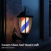 Haircut Pole High Brightness Rotating Haircut Pole Lamp Illuminated Rotating Sign Waterproof Wall Mounted Salon Lamp for Outdoor