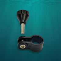 Cylindrical Opening Black Metal Flashlight Clamp Removable Threaded Flashlight Clip Sturdy Lighting Accessory Rust-Resistant