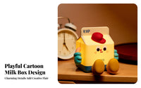 Rechargeable Milk Carton Night Light Dual Use Milk Box LED Lamp Printed Face Cartoon Night Light Cute Design