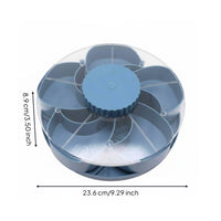 Rotating Snack Tray with Lid Easy to Clean Lidded Rotating Container Portable Divided Rotation Tray Serving Platter for Entertaining, Parties