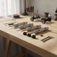 4 Pieces Drive Shafts with Heavy Reinforced Drive Shafts Stainless Steel Look Hardware for RC Hobbyists