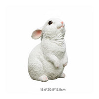 Rabbit Statue Weather-Resistant Resin Rabbit Figurine Detailed Craftsmanship