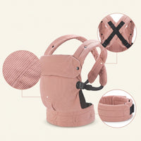 Corduroy Baby Carrier Adjustable Baby Carrier with Waist Belt Soft for Parents