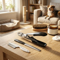 Nail Clippers with a Built-in Nail File for Dog Grooming, Professional Dog Nail Scissors with a Guard Avoid Over Cutting, Non Slip Handle Set