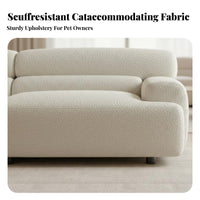 3-Seater sectional Sofa Removable and cleanable Cover Upholstered Multi-Seater Couch French Cream design Living Room Seating for Homeowners, Lounge Area