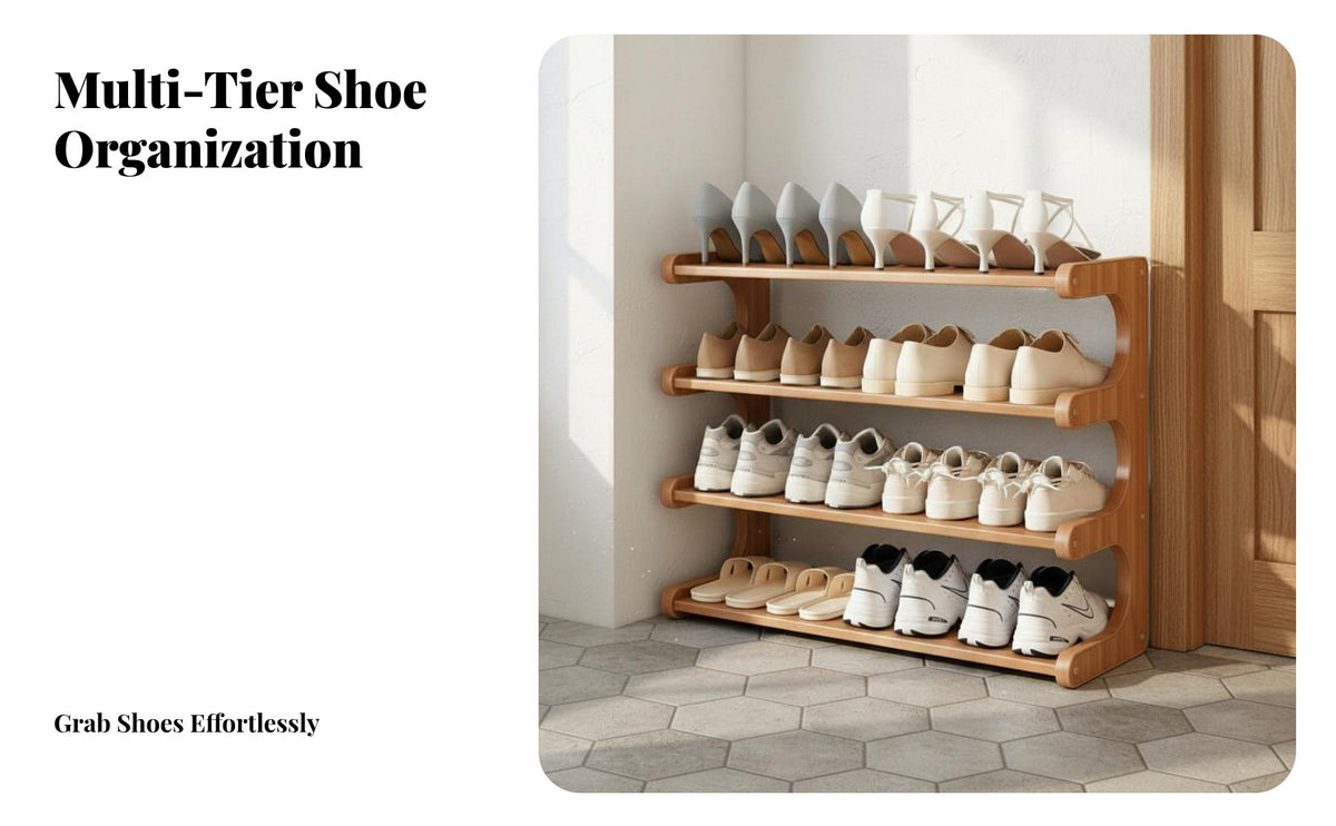 Sturdy and Long-Lasting Multi-Layer Shoe Rack Space Saving Narrow Shoe Storage Unit Stable Structure Large Capacity for Apartment Dwellers, Homeowners, Entryway, Hallway, Dorm Room, Bedroom