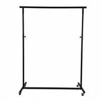 Folding Garment Rack, Adjustable Height Iron Display Stand, Mobile Clothes Hanging Rack for Street Stall, Night Market