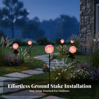 Weather-Resistant LED Hydrangea Light Waterproof LED Hydrangea Garden Stake Realistic Design for Lawn, Patio, Pathway