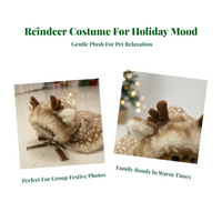 Pet Reindeer Cape, Warm Hat, Adjustable, Holiday Wear